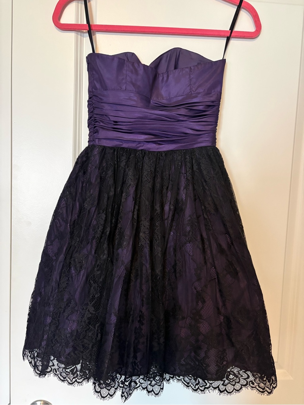 Betsey Johnson Evening - deep purple and lace dress - Picture 5 of 6